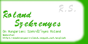 roland szekrenyes business card